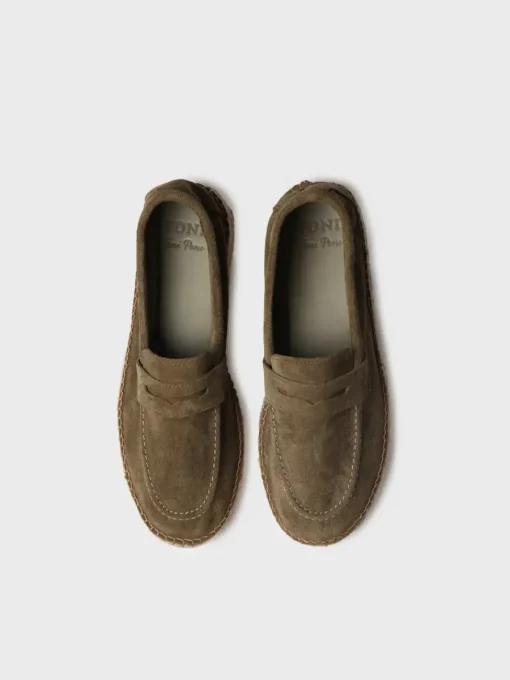 Toni Pons BENET - Men's espadrilles in split leather ARMY Sale