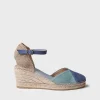 Toni Pons BERAL - Women's espadrille in two-tone suede with wedge INDIGO-AQUA Hot
