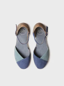 Toni Pons BERAL - Women's espadrille in two-tone suede with wedge INDIGO-AQUA Hot