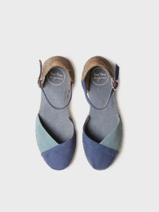 Toni Pons BERAL - Women's espadrille in two-tone suede with wedge INDIGO-AQUA Hot