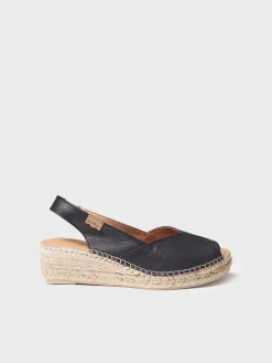 Toni Pons BERNIA-P - Women's wedge espadrilles in leather NEGRO Online