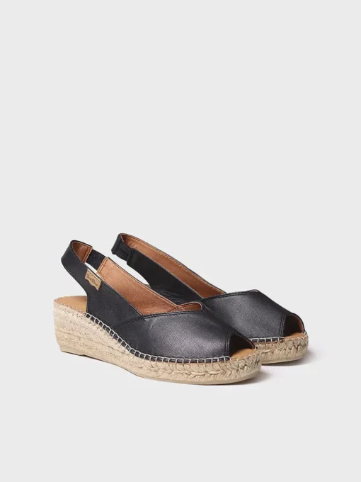 Toni Pons BERNIA-P - Women's wedge espadrilles in leather NEGRO Online