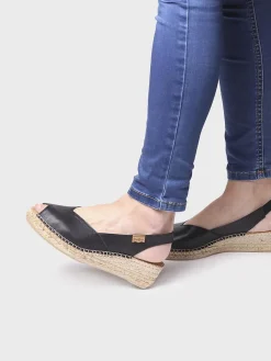 Toni Pons BERNIA-P - Women's wedge espadrilles in leather NEGRO Online