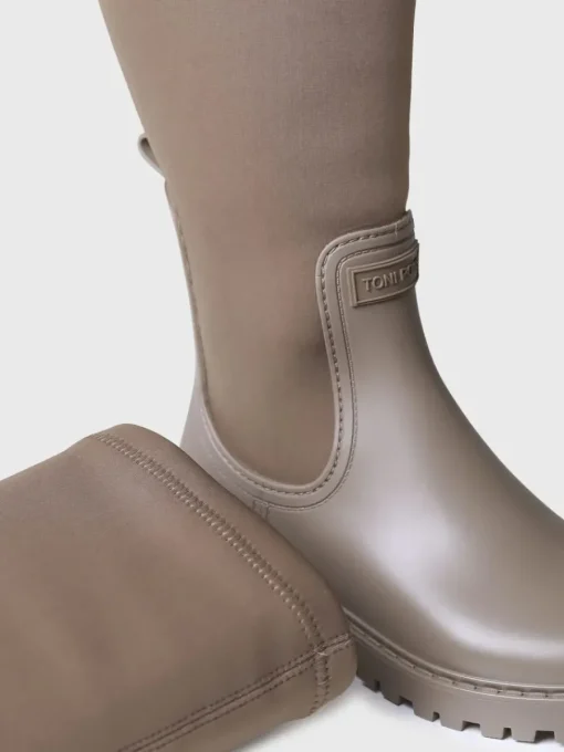 Toni Pons CARDIFF - Rain boot for women in rubber and lycra BROWN Outlet