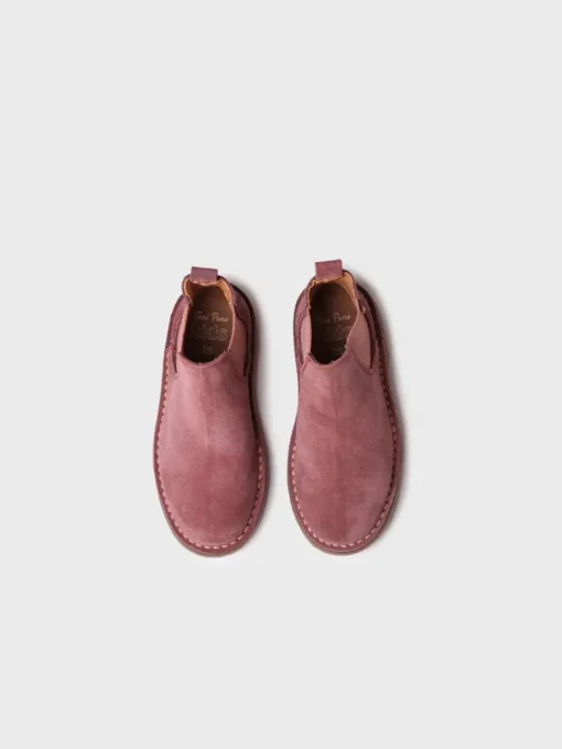 Toni Pons CORA-SY - Chelsea Boot for Kids in Suede RED Clearance