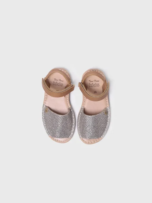 Toni Pons COVA-S - Girl's shiny menorquine sandal GOLDEN Outlet