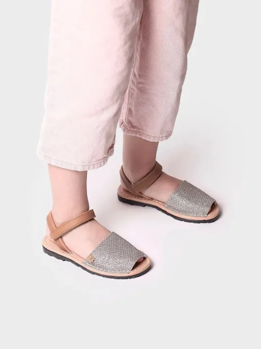 Toni Pons COVA-S - Girl's shiny menorquine sandal GOLDEN Outlet