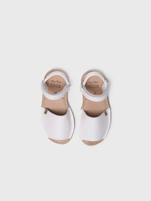Toni Pons COVA-SA - Children's shoe in leather with velcro closure WHITE Clearance