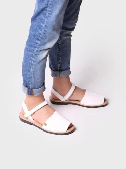 Toni Pons COVA-SA - Children's shoe in leather with velcro closure WHITE Clearance