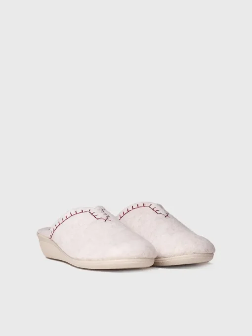 Toni Pons CUNIT-FR - Women's clog-style shoe made from recycled felt WHITE New