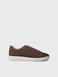 Toni Pons DALMAU - Men's nubuck leather trainer with laces BROWN Online