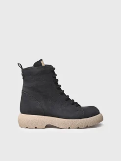 Toni Pons DASHA - Women's nubuck leather boot with laces BLACK Outlet