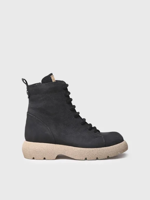 Toni Pons DASHA - Women's nubuck leather boot with laces BLACK Outlet