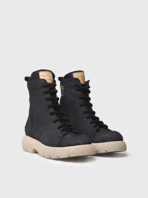 Toni Pons DASHA - Women's nubuck leather boot with laces BLACK Outlet