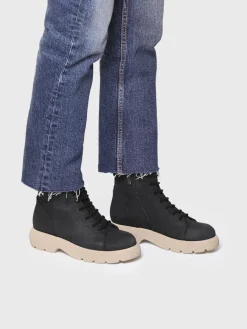 Toni Pons DASHA - Women's nubuck leather boot with laces BLACK Outlet