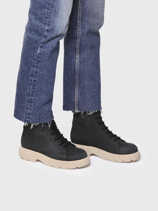 Toni Pons DASHA - Women's nubuck leather boot with laces BLACK Outlet