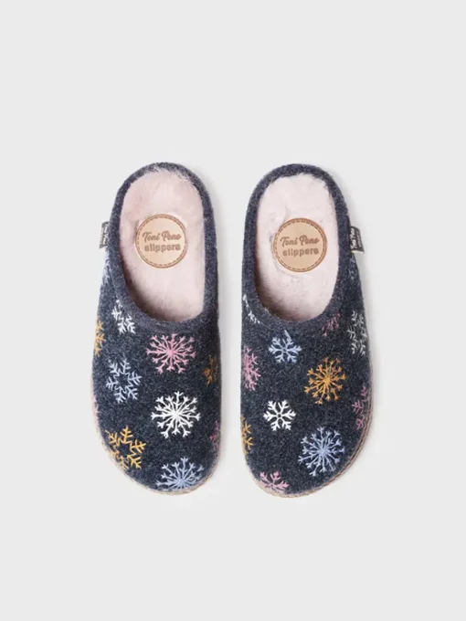 Toni Pons DELI-CP - Women's Slippers in felt BLUE Clearance