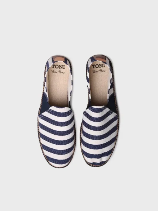 Toni Pons DUSTIN - Men's espadrilles in striped fabric NAVY Sale