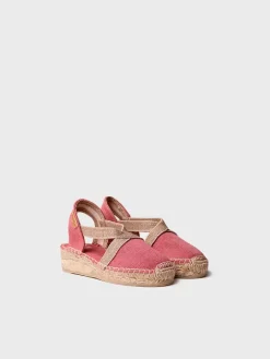 Toni Pons EDITA-V - Children's espadrille in plain fabric with wedge and elastics BLUSH Fashion