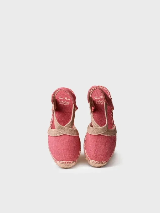 Toni Pons EDITA-V - Children's espadrille in plain fabric with wedge and elastics BLUSH Fashion