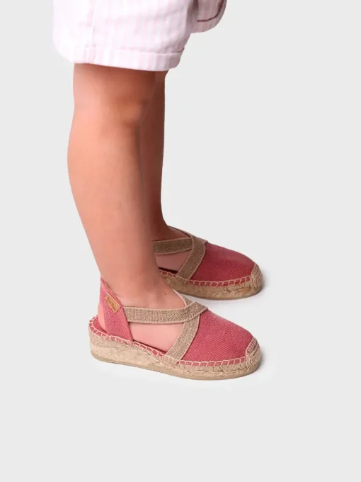 Toni Pons EDITA-V - Children's espadrille in plain fabric with wedge and elastics BLUSH Fashion