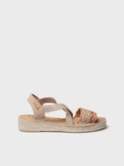 Toni Pons EIDER-RS - Women's espadrille with jute wedge and multicolour bands EARTH New