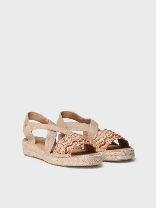Toni Pons EIDER-RS - Women's espadrille with jute wedge and multicolour bands EARTH New