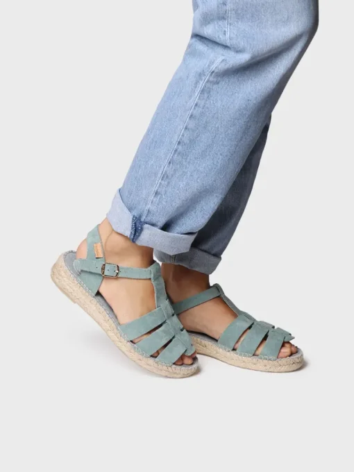 Toni Pons ELENA - Women's suede fisherman sandal AQUA Outlet