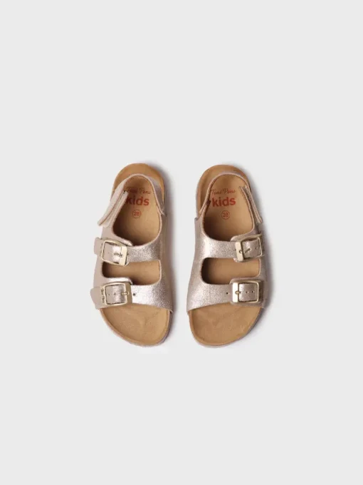 Toni Pons ELLIOT-QT - Kids' BIO sandal in split leather CHAMPAGNE Online