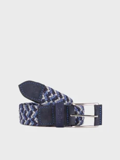 Toni Pons ERIC - Men's leather and fabric belt BLUE Sale
