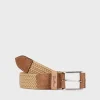 Toni Pons ERIC - Men's leather and fabric belt BROWN Discount