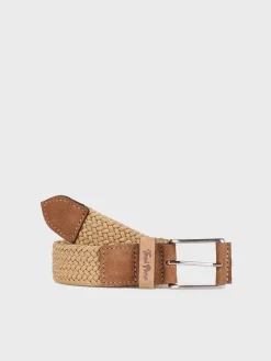 Toni Pons ERIC - Men's leather and fabric belt BROWN Discount
