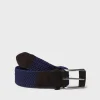 Toni Pons ERIC - Men's leather and fabric belt BLUE New
