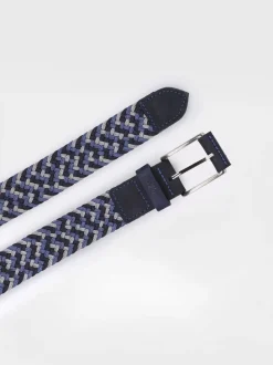 Toni Pons ERIC - Men's leather and fabric belt BLUE Sale