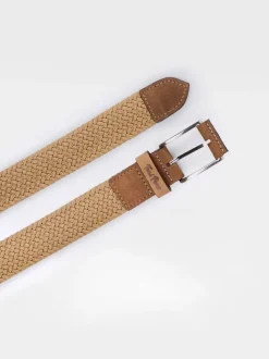 Toni Pons ERIC - Men's leather and fabric belt BROWN Discount