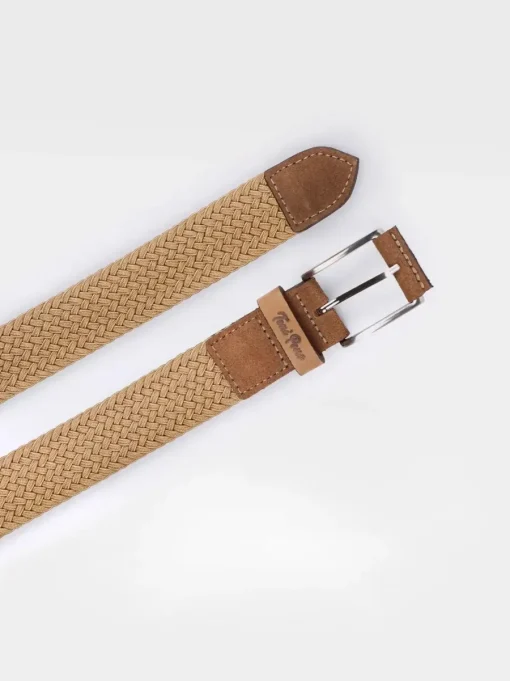 Toni Pons ERIC - Men's leather and fabric belt BROWN Discount