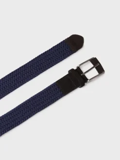 Toni Pons ERIC - Men's leather and fabric belt BLUE New