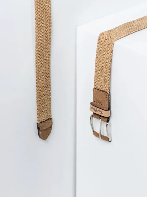 Toni Pons ERIC - Men's leather and fabric belt BROWN Discount