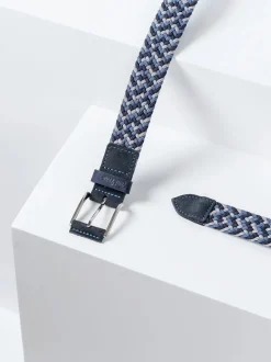 Toni Pons ERIC - Men's leather and fabric belt BLUE Sale