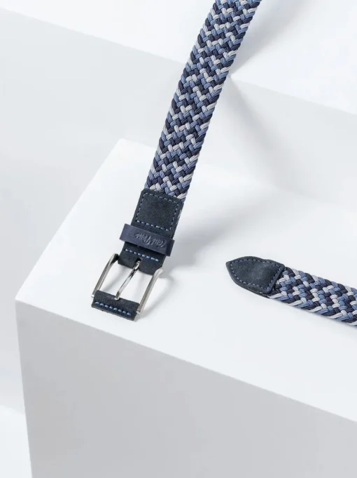 Toni Pons ERIC - Men's leather and fabric belt BLUE Sale