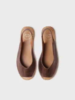 Toni Pons ERICA-AS - Women's peep toe espadrille in shiny leather BRONZE Sale