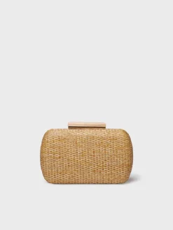 Toni Pons GAITA - Women's raffia clutch with satin lining BROWN Best
