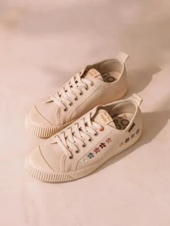 Toni Pons GILDA-EA - Low-top women's trainer in recycled cotton and embroidery RAW Hot