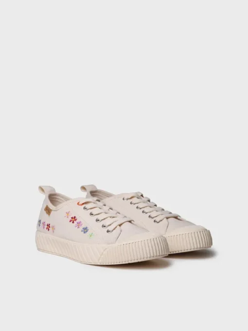 Toni Pons GILDA-EA - Low-top women's trainer in recycled cotton and embroidery RAW Hot