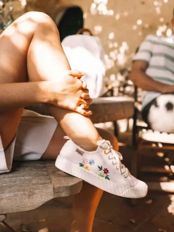 Toni Pons GILDA-EJ - Low-top women's trainer in recycled cotton and embroidery RAW Discount