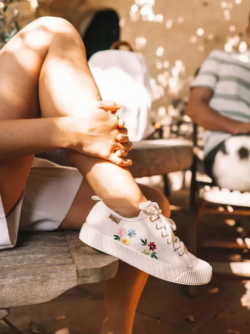 Toni Pons GILDA-EJ - Low-top women's trainer in recycled cotton and embroidery RAW Discount