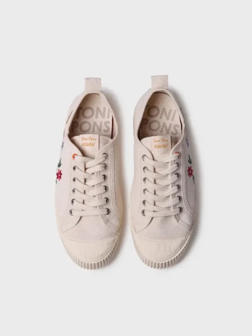 Toni Pons GILDA-EJ - Low-top women's trainer in recycled cotton and embroidery RAW Discount