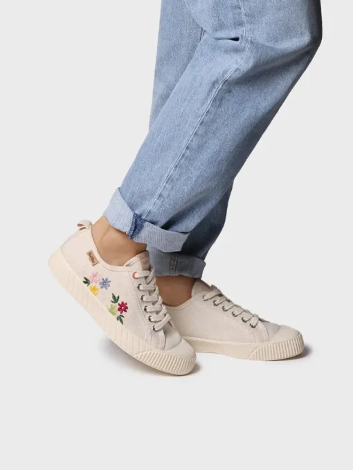 Toni Pons GILDA-EJ - Low-top women's trainer in recycled cotton and embroidery RAW Discount