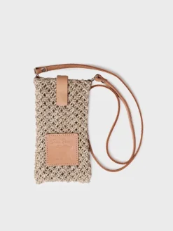 Toni Pons GINETH - Jute mobile phone bag BROWN Discount