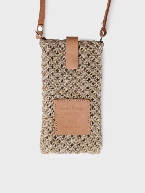 Toni Pons GINETH - Jute mobile phone bag BROWN Discount